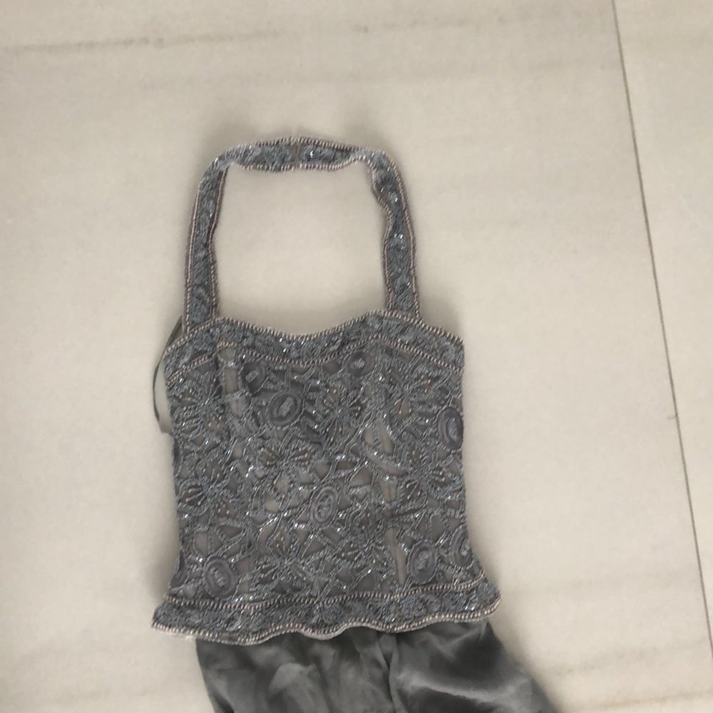 Grey evening gown